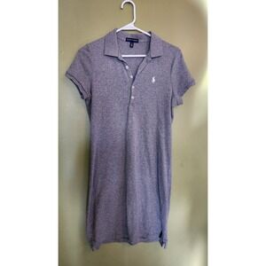 Ralph Lauren Sport Polo Shirt Dress Short Sleeve Grey Size M Womens